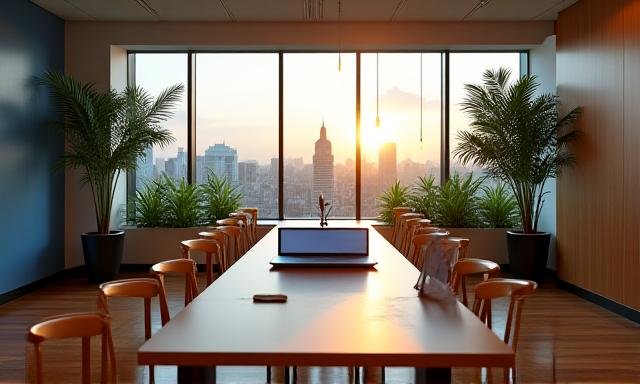 Modern office in Delhi illustrating remote work trends