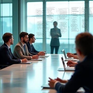 Glaciora consultants in a strategic brainstorming session